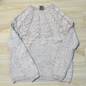 Wind River Cable Knit Sweater Women’s size large in pink- Cotton, Acrylic…
